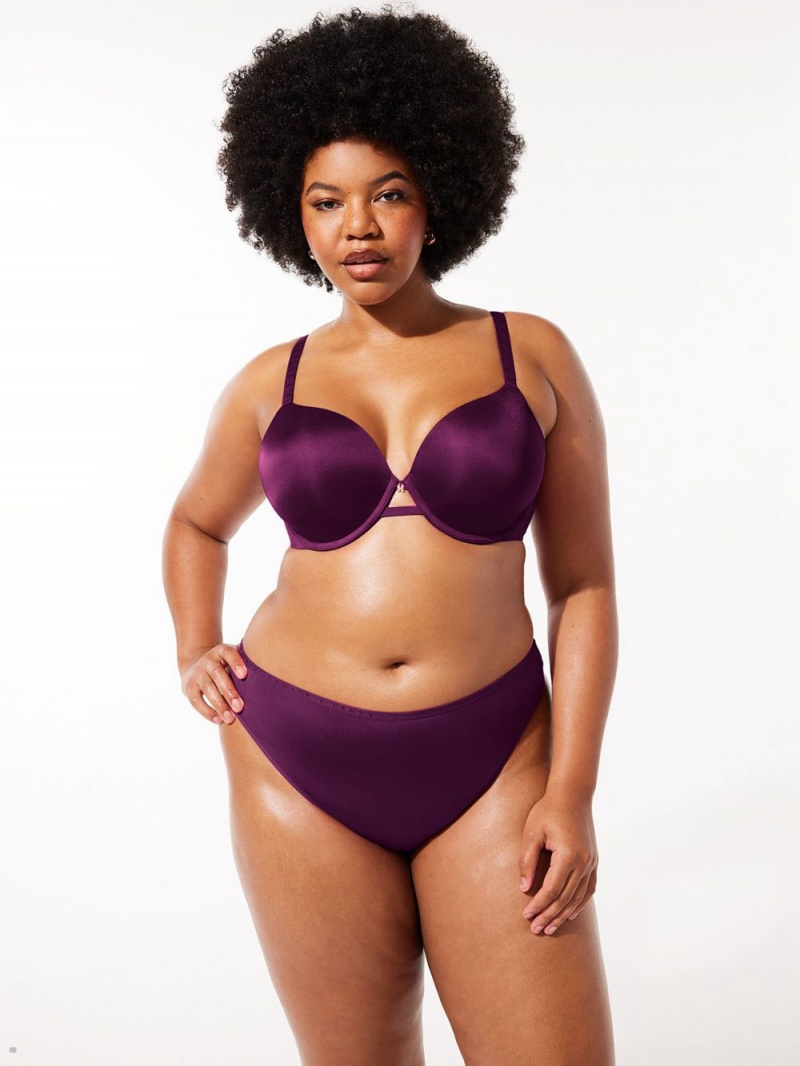 Purple Savage X Fenty New Microfiber Women's T-Shirt Bra | VDJUTH572