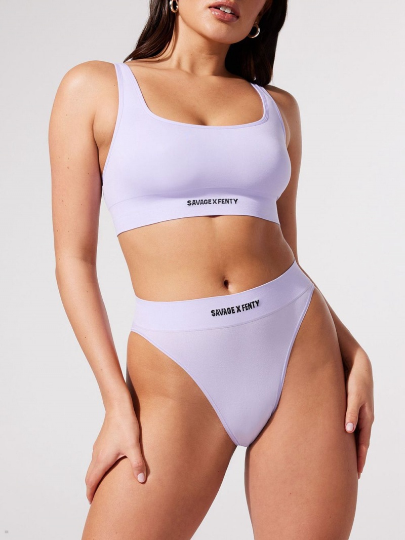 Purple Savage X Fenty Seamless High-Waist Women's Bikini Panty | IWPFEC791