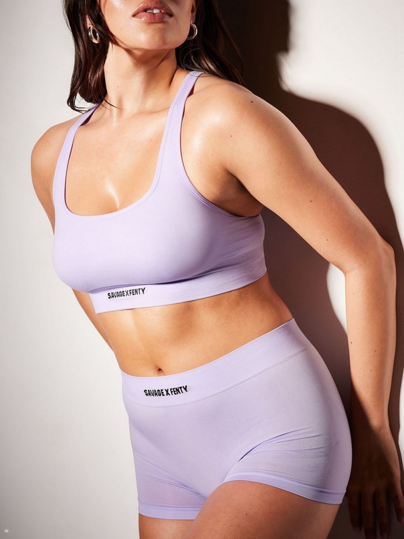 Purple Savage X Fenty Seamless Scoop-Neck Women's Bralettes | BGQCKL790