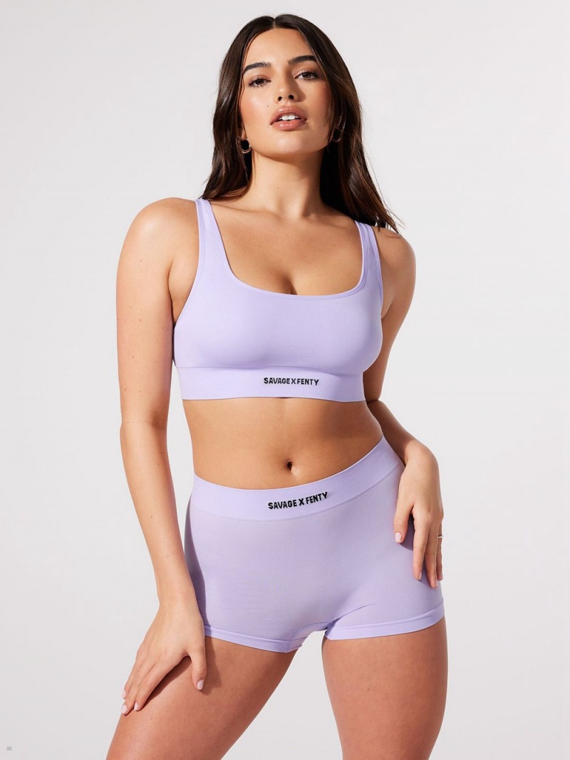 Purple Savage X Fenty Seamless Scoop-Neck Women's Bralettes | BGQCKL790