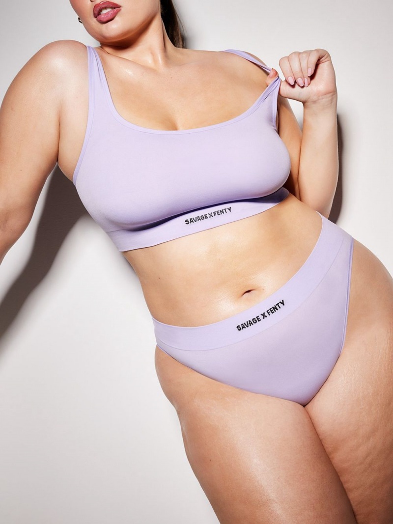 Purple Savage X Fenty Seamless Scoop-Neck Women's Bralettes | USMAND472