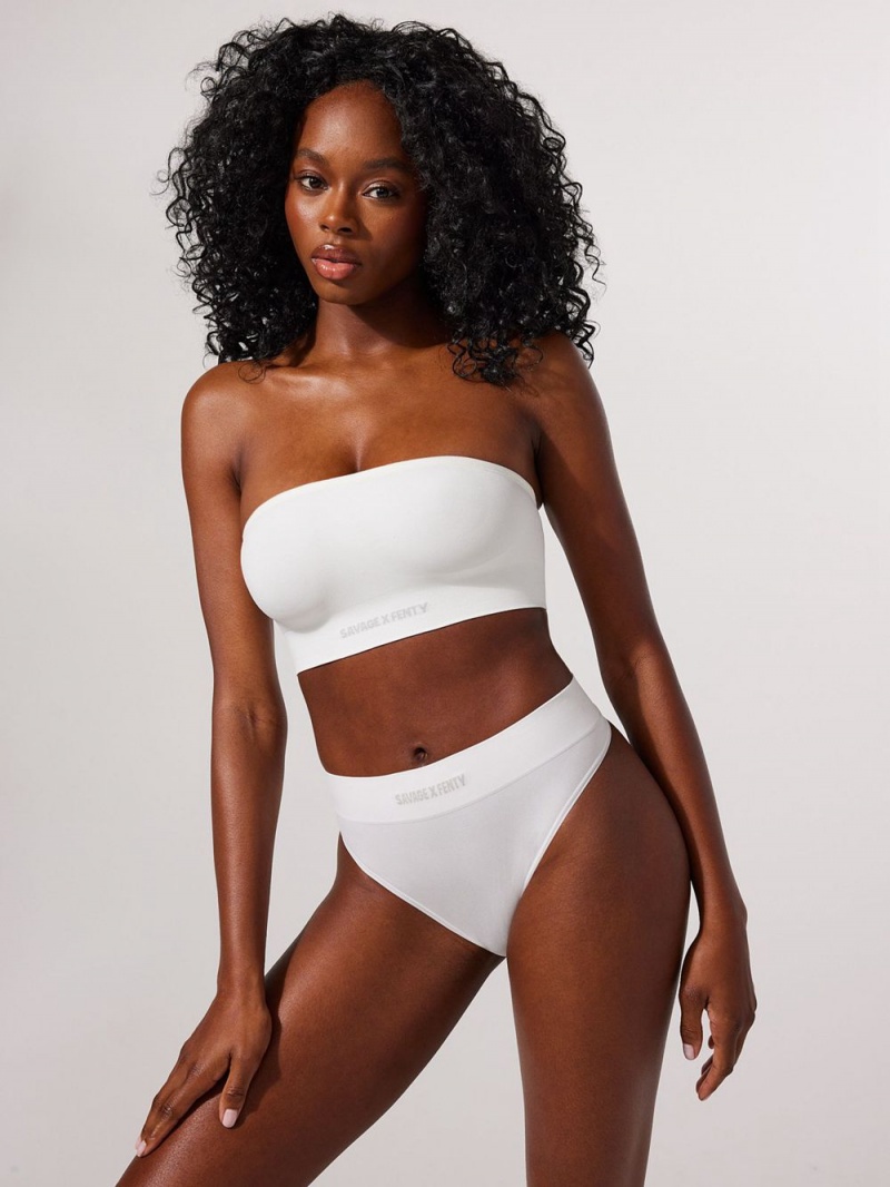 White Savage X Fenty Seamless Bandeau Women's Bralettes | HWMVPL365