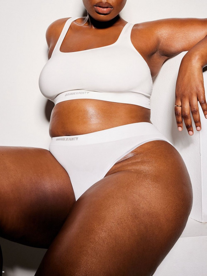 White Savage X Fenty Seamless Scoop-Neck Women's Bralettes | XOAGBL529