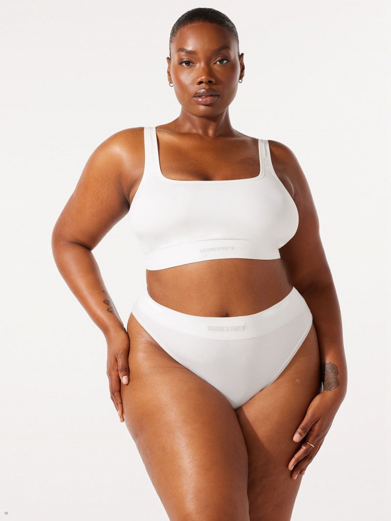 White Savage X Fenty Seamless Scoop-Neck Women's Bralettes | XOAGBL529